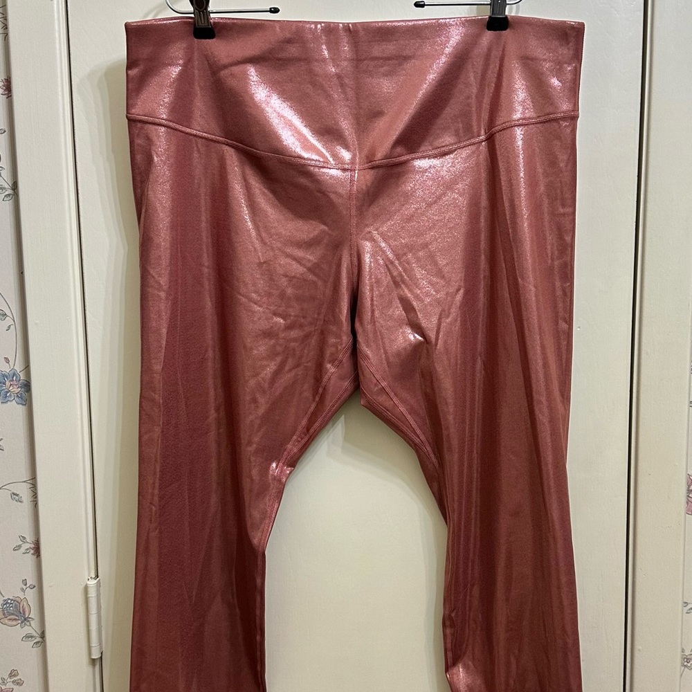 NIKE Shimmering Rose Gold Leggings SZ 2X Plus
